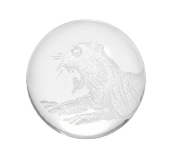 四神手彫り彫刻 高品質 水晶丸玉 22mm-23mm前後 四神相応 白虎 彫刻置物 ...