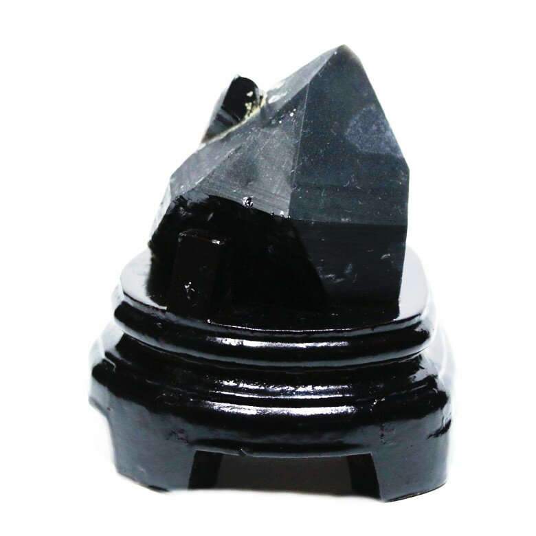 一点物 原石 天然チベット産 黒水晶 台付 506g 現物 インテリア 黒水晶 モ...