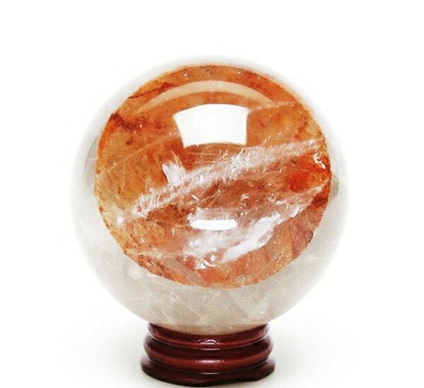 丸玉 月型珍品 レッドヘマタイトクォーツ サイズ-46mm 重さ-136g 現物売り...