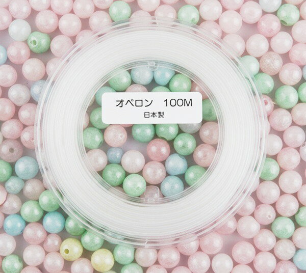 国産高品質オペロンゴム (100m) 1個売り 色-ホワイト アクセサリー 道具 紐 パーツ