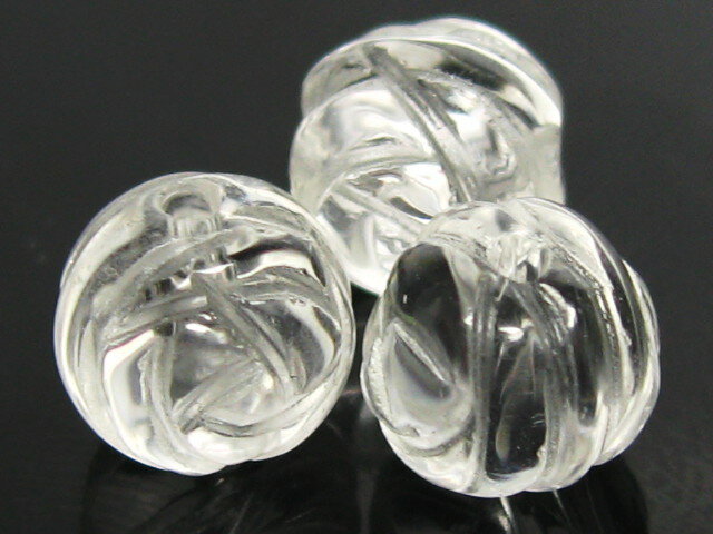 バラ水晶彫刻ビーズ(浅彫り)AA8ミリ /1粒