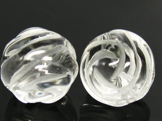 バラ水晶彫刻　ビーズ(浅彫り)　AA10ミリ 　1粒売り