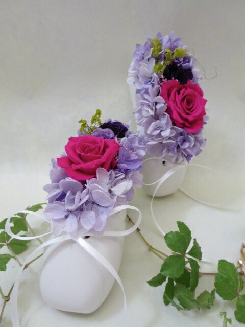 【プリザーブドフラワー】ギフト　プレゼント　トウシューズ　バレエ　発表会　お祝い　お誕生日　結婚..