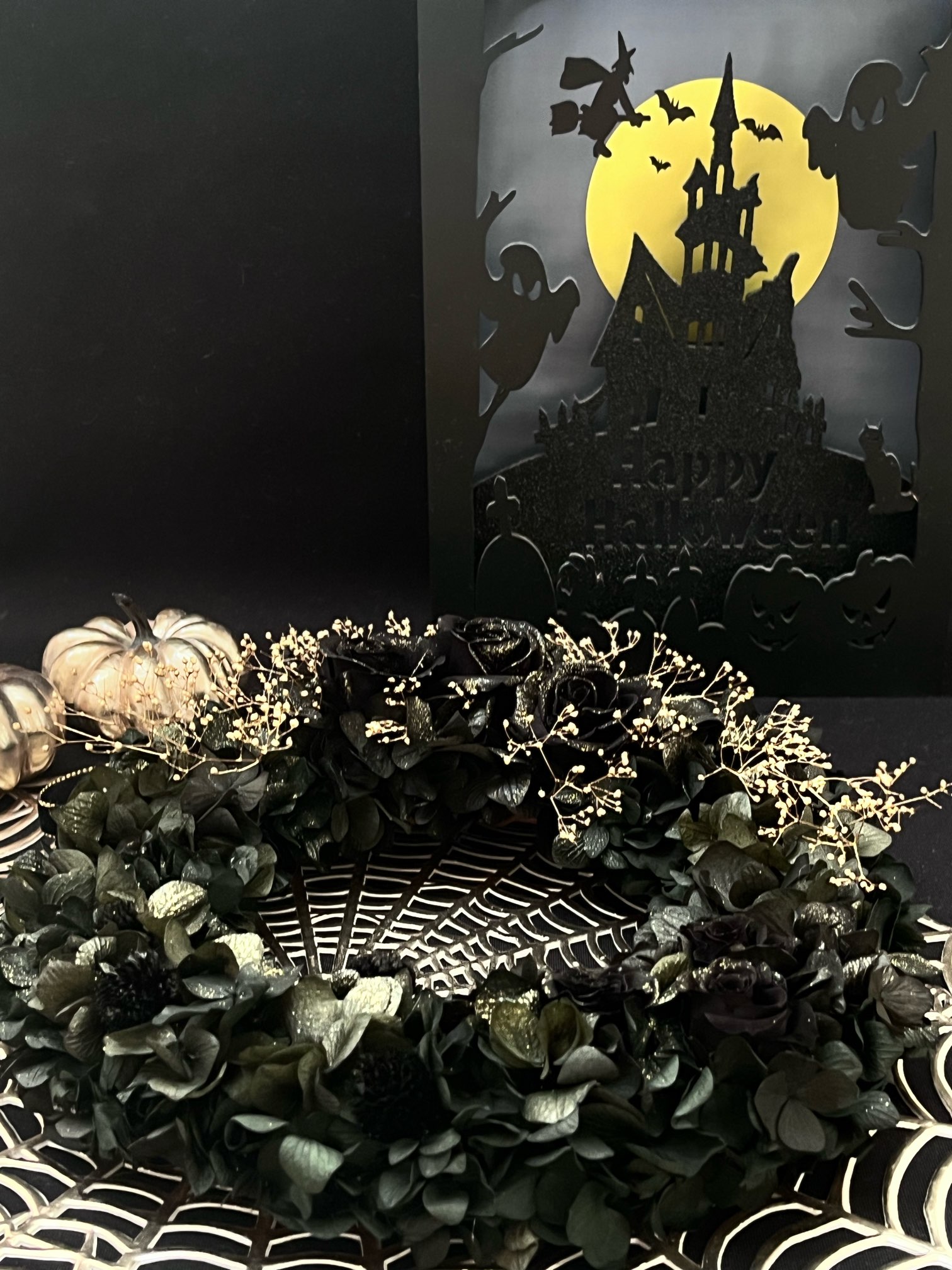 フラワーリースギフトプレゼント黒バ...