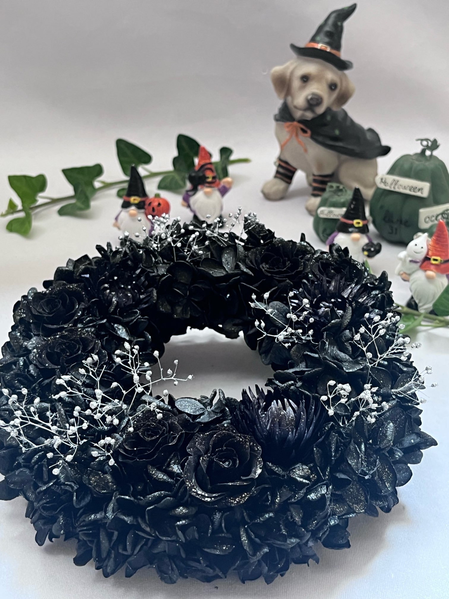 フラワーリースギフトプレゼント黒バ...