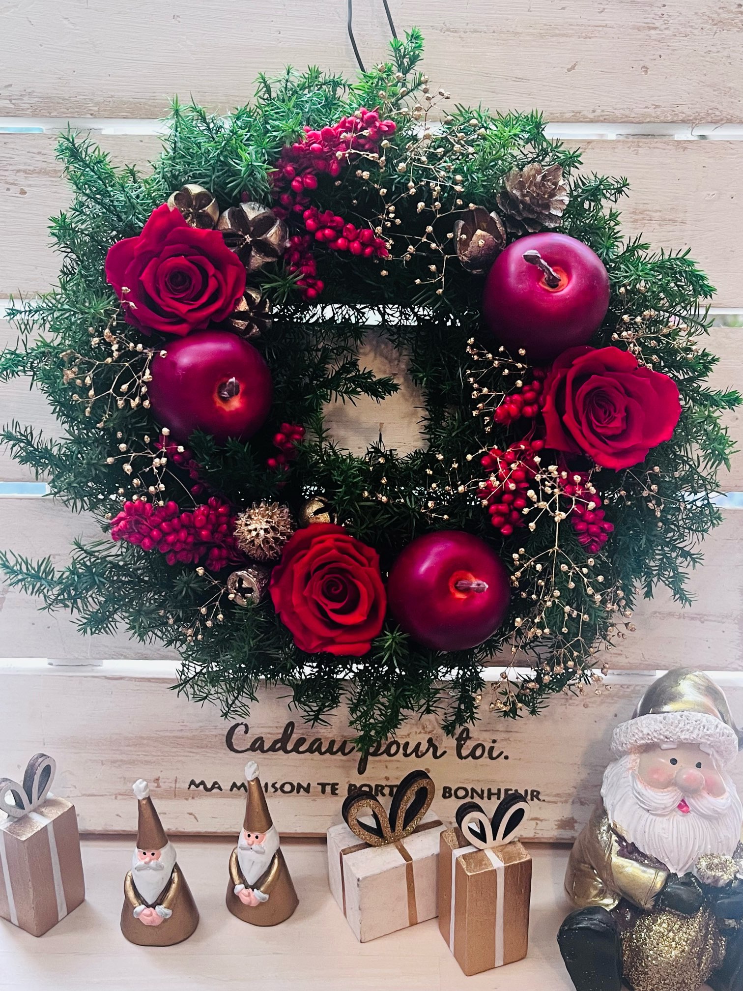 クリスマスリースギフト赤