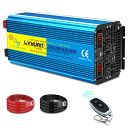 【10%OFFクーポン!5/17限定】【永久保証】インバーター 正弦波 12V 100V 3000W 最大6000W DC AC 50HZ/60HZ切替 直流 ...