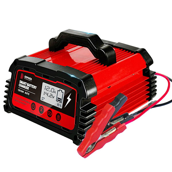 10%OFFクーポン 自動パルスバッテリー充電器12A 時全自動スマートチャージャー12V/24V対応バッテリー診断機能付維持