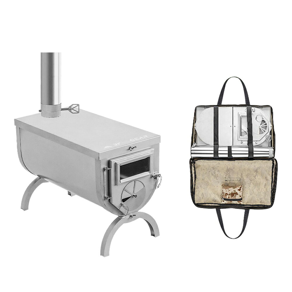 【ポイント10倍!】薪ストーブ テント キャンプ 収納バッグ付き 煙突付き 炊き出し アウトドア バーベキュー暖炉 料理 調理 焚き火台 調理器具 コンパクト 折りたたみ 暖房器具 軽量 小型 ステンレス おしゃれ 組立やすい(煙突 高さ2.5m)