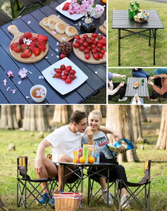 【10%OFFクーポン&エントリーで最大P10倍】テーブル チェア 5点セット 2021最新型 折り畳み アウトドア キャンプ 専用キャリーバッグ セットレジャー アルミテーブル椅子 背もたれ付き ピクニック ベンチセット組立簡単 軽量 持ち運び便利 収納袋付き LVYUAN通販格安セール情報 楽天 通販