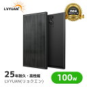 LVYUAN(リョクエン)100W ソーラーパネル 単結晶 太陽光パネル 太陽光チャージ 106*53.5*3cm 省エネルギー 小型 車、船舶、屋根、ベランダーに設置 災害対策 MC4プラグと90cm12AWGケーブル付き