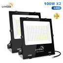 【超爆光 3年保証】 2個入 LED 投光器 100w 昼光色 12000LM ledライト led外灯 看板灯 IP66 防水 豪雨対応 薄型 屋外 作業灯 「超高輝度」「広角照明」「省電力」「長寿命」ブラッドライト 倉庫照明 屋外照明 ワークライト ガレージ 駐車場 BBQ用