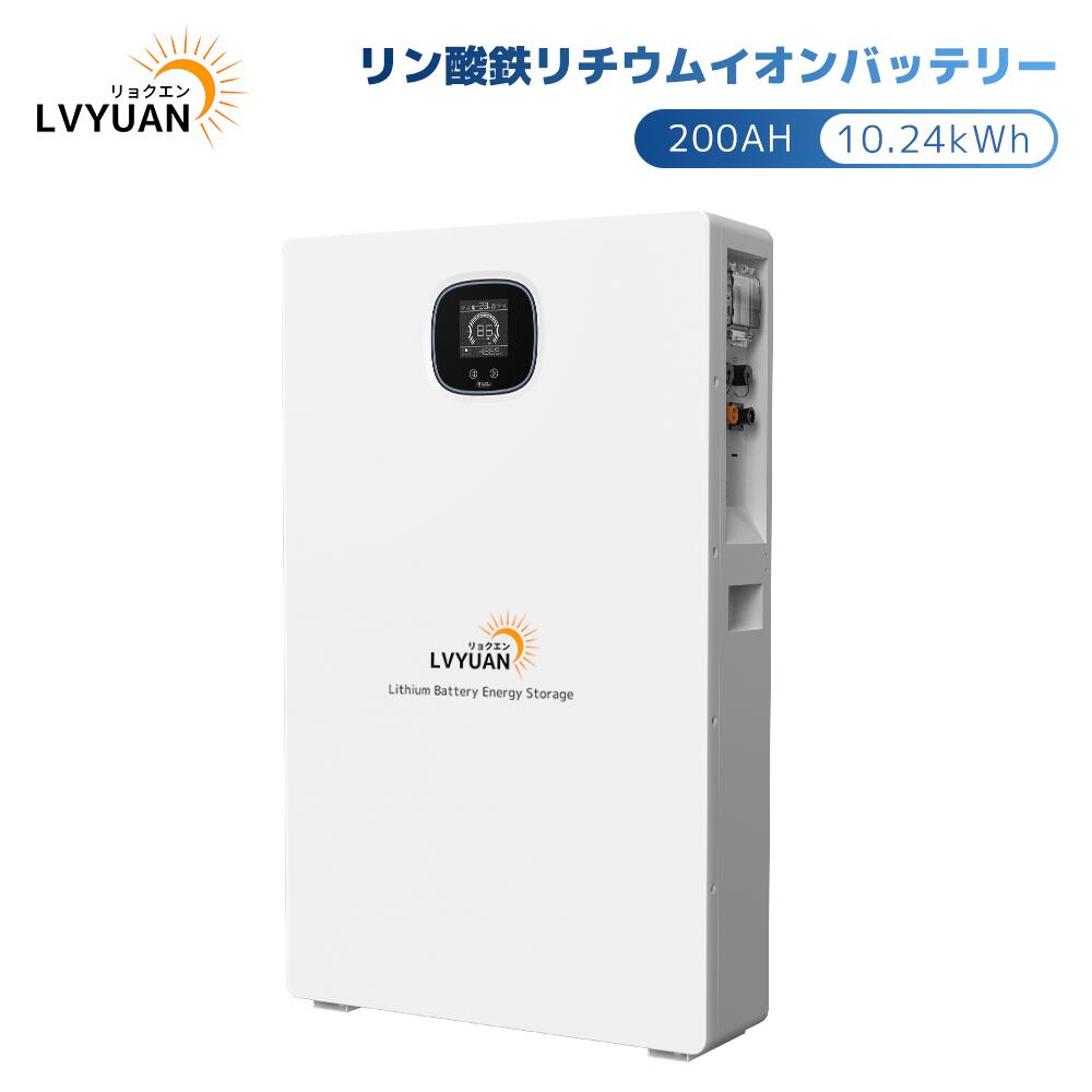 50000円OFFクーポン5月9日まで【LVYUAN公式】リン酸鉄リチウムイオンバッテリー 51.2V 200AH 10.24kWh 家庭用蓄電池 BAT-S48200-LV【日本語施工方法取扱説明書付】