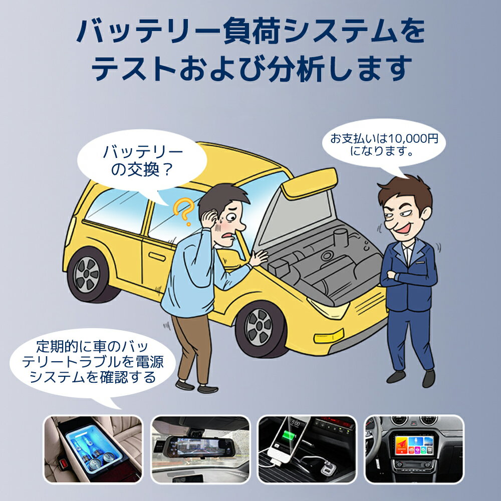 【クーポンで3,383円】LVYUAN（リョクエン）カーバッテリーテスター バッテリーチェッカー バッテリー診断機（CCA値/内部抵抗値mΩ/電圧）LCDデジタル表示 12V/24V 一般的な鉛蓄電池、AGMバッテリー、ゲル型バッテリー、EFBバッテリーなどに適用 3