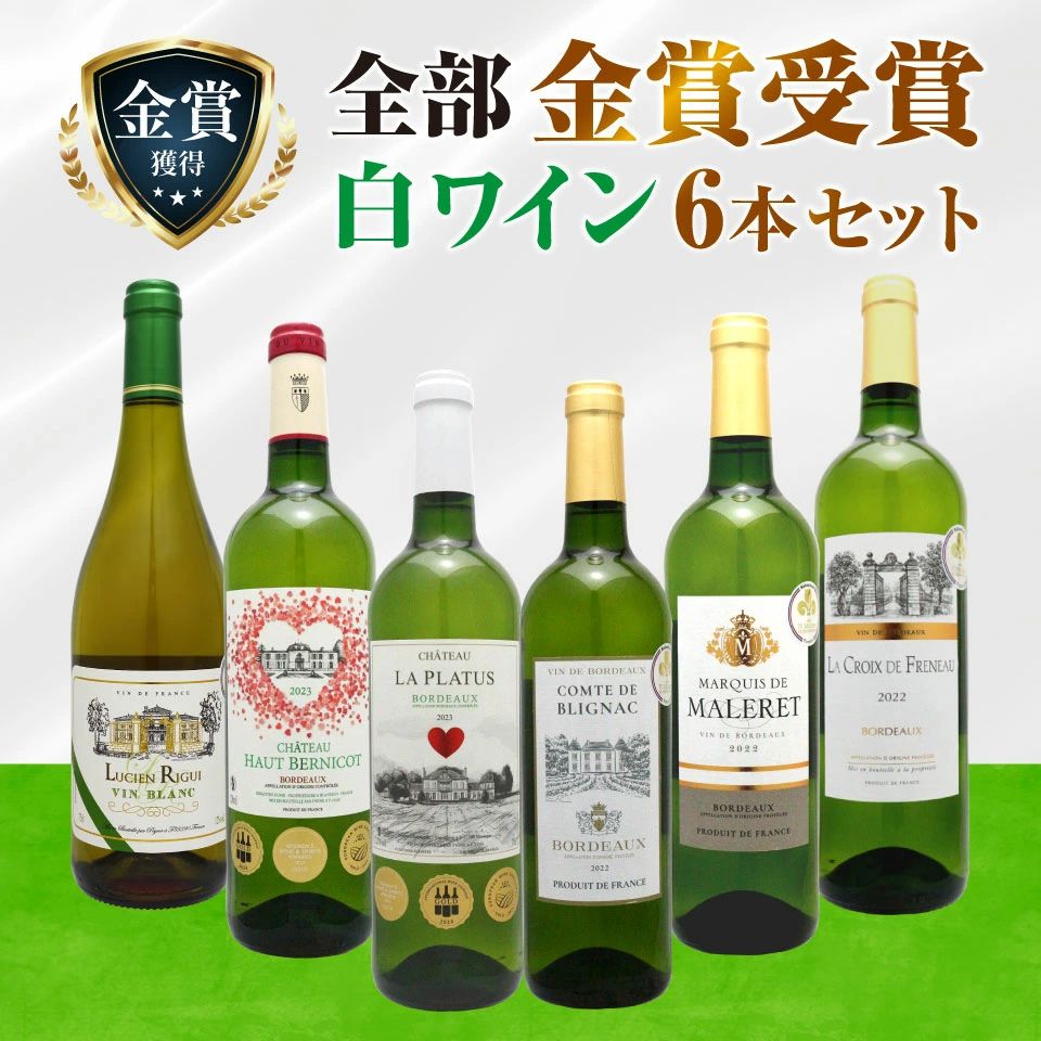 全て金賞受賞 白ワイン 6本セット 飲み比べ 詰め合わせ 厳選 フランス ポルトガル 送料無料 デイリーワイン 家飲み用 ソムリエおすすめ
