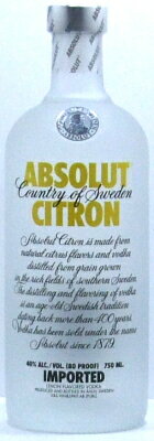 商品名 アブソルートシトロン　750ml ABSOLUT　CITRON 商品説明 ウオッカのトップブランドのひとつで、 とりわけ米国で絶大な人気を誇っている。 柑橘系の天然フレーバーが添加されている。 種　類 ウオッカ アルコール度数 40...