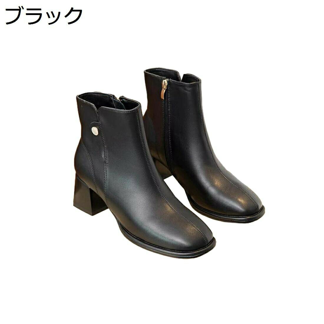 「25％OFFクーポン付き」ショートブーティー 冬用 レディース靴 ブーツ スクエアト...