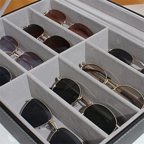 サングラス メガネ 眼鏡収納ケース puレザーサングラス収納ボックスディスプレイボックスメガネボックス 腕時計 展示 33.8x25.5x7cm