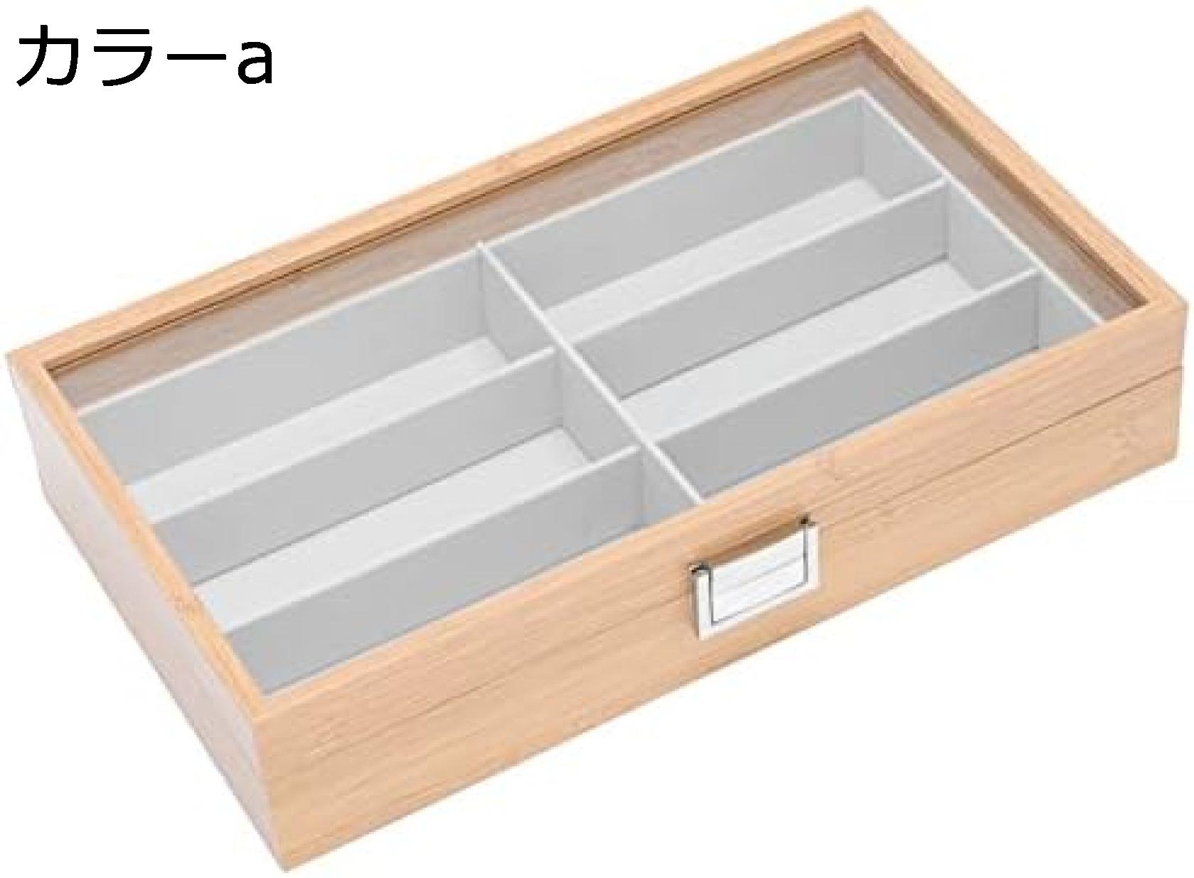 メガネ収納ボックス サングラス収納ケース アクセサリーケース 6本用 ふた付き 透明 木製 小物アクセサリ収納整理 眼鏡ケース ジュエリーボックス ミニ 携帯用 ジュエリー収納 引き出し 家庭用