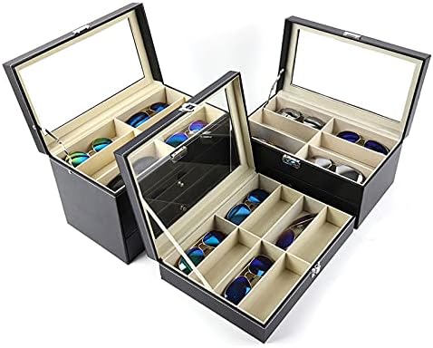 眼鏡のディスプレイフレーム サングラスオーガナイザーブラックサングラスメガネホルダー収納ボックス眼鏡ディスプレイケースホルダージュエリーウォッチオーガナイザーメガネディスプレイ サングラスフレーム