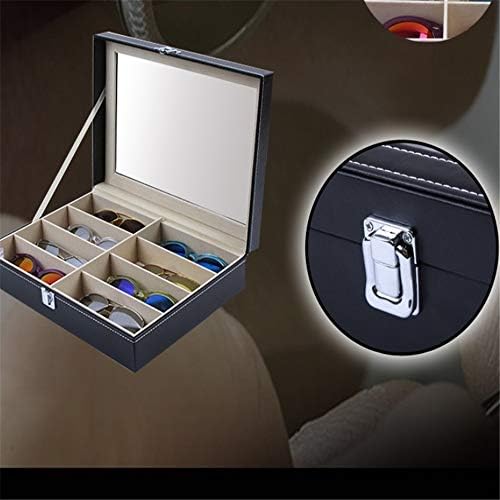 眼鏡ケース 眼鏡ストレージラックホルダーコンテナジュエリー時計メガネ展示ケース眼鏡オーガナイザーソートボックスサングラス眼鏡収納ケース おしゃれ メガネケース (Color : Black, Size : 33.7X24.8X8.4CM)