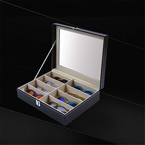 眼鏡ケース 眼鏡ストレージラックホルダーコンテナジュエリー時計メガネ展示ケース眼鏡オーガナイザーソートボックスサングラス眼鏡収納ケース おしゃれ メガネケース (Color : Black, Size : 33.7X24.8X8.4CM)