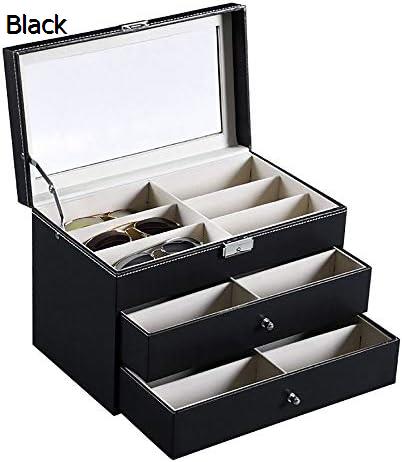 サングラス収納ボックス サングラスオーガナイザー用女性男性複数の眼鏡眼鏡ディスプレイケースボックス メガネ収納ボックス (色 : Black, Size : Free size)