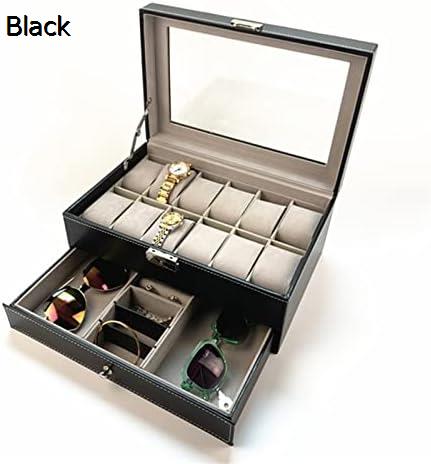 サングラス収納ケース ウォッチボックス12ビット二重層ジュエリーボックスリングイヤリングサングラス包装ボックスジュエリー収納ボックス 収納整理 眼鏡ケース