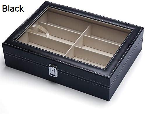 アイウェア収納ボックス、 眼鏡サングラス主催コレクターレザー8スロットメガネを表示ストレージオーガ..