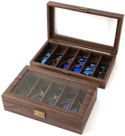 サングラス収納ケース メガネ収納ボックス 5本用 木製の眼鏡の収納ボックス コレクションケース ジュエリー収納 小物アクセサリ収納 眼鏡ケース ディスプレイケース 5本