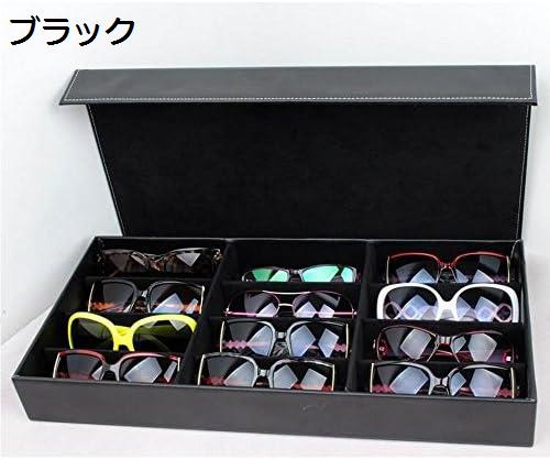 12本 収納 メガネ サングラス コレクション PVCレザー ケース バツグン