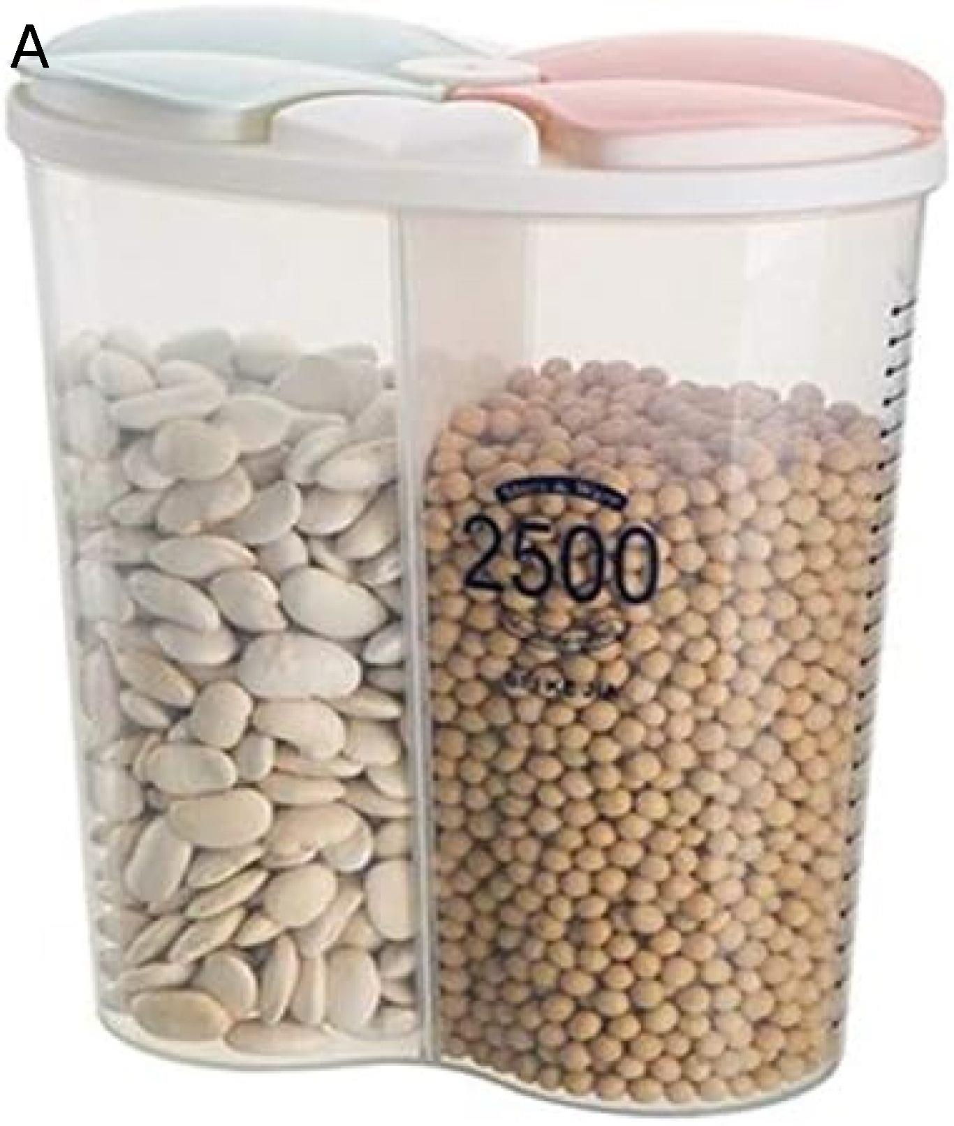 【25%OFFクーポン】食品容器 プラスチックシリアルディスペンサー収納ボックスキッチン用食品穀物ライスコンテナ素敵なキッチンライス棚箱粉穀物収納 漏れのない食品容器 透明