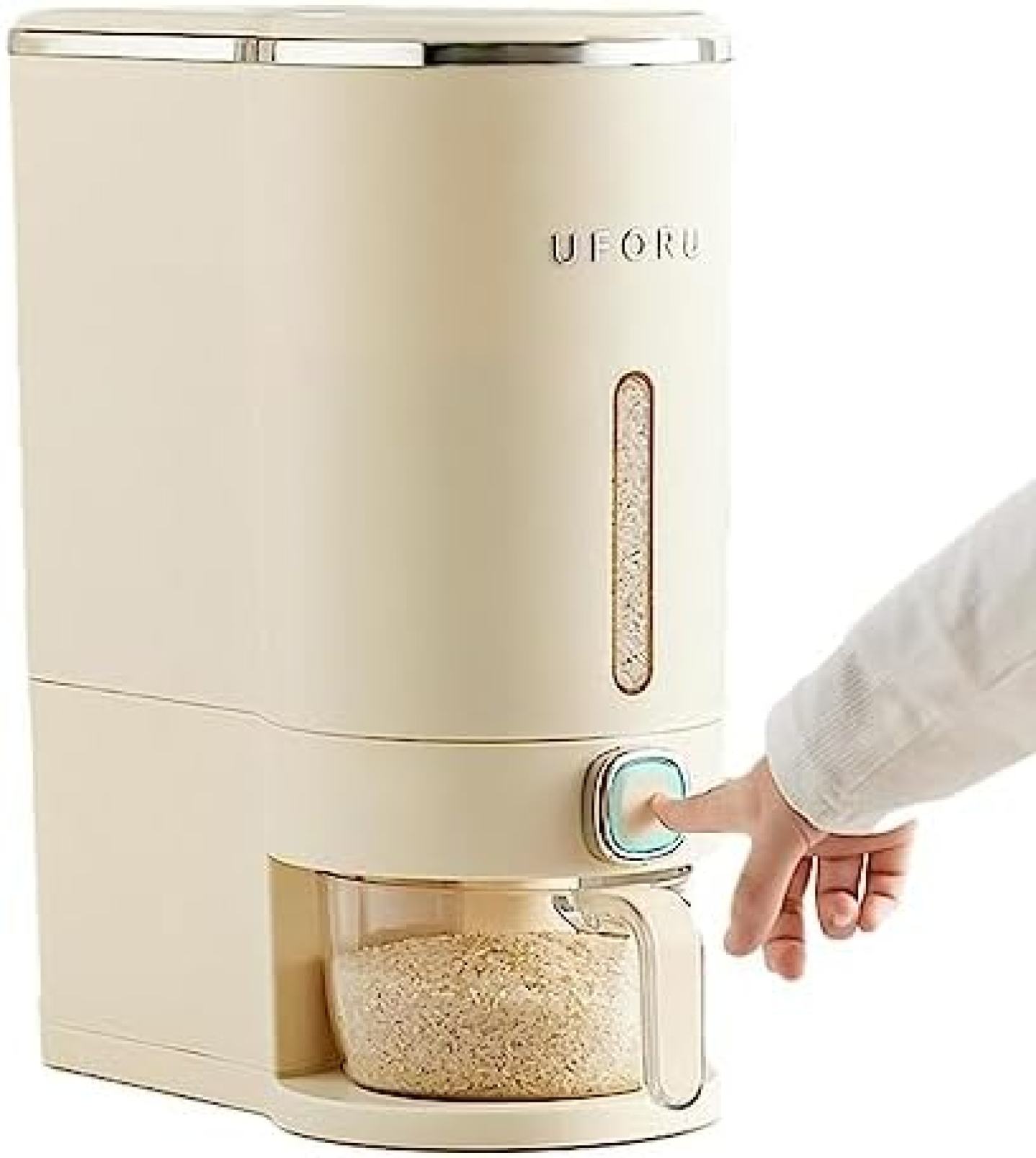 米びつ収納 ドライフードディスペンサー 米バケツ 米収納ボックス キャビネット 食器棚 冷蔵庫 パントリーラック クローゼット カウンタートップ用 ドライフードディスペンサー 5kg/10kg