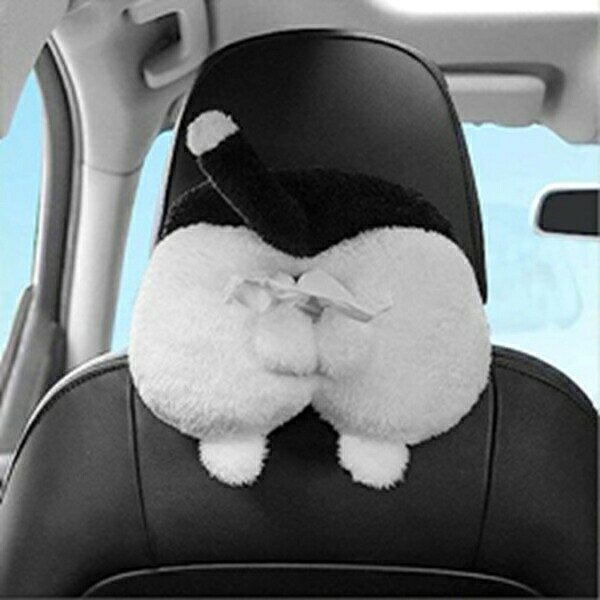 【全店通用25%OFFクーポン】車用 ティッシュボックス 猫犬のお尻 ぬいぐるみティッシュケース かわいい ティッシュシートカバー バック 猫のお尻 [2]