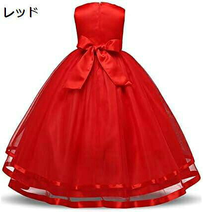 【全店通用25％OFFクーポン】女の子 ドレス 女の子のドレス 子供 誕生日パーティードレス ノースリーブ フラワー リボン スリム ファンシー メッシュ チュール チュチュワンピース プリンセスドレス 女の子 ウエディング