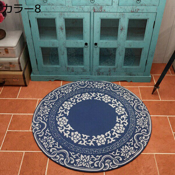 カーペット 洗える カラー8 円形ラグ おしゃれ ペルシャラグ 耐磨耗性 滑り止め 防音 ラグマット エスニック 円形マット 軽量 丸形 丸型 オールシーズン 100*100 アンティーク風 カーペット ペルシャ絨毯風 室内マット 玄関マット