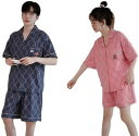 夏 パジャマ 半袖 ペア レディース メンズ ルームウェア 大きいサイズ 寝巻き 前開き 二点セット カジュアル 短パン ハーフパ