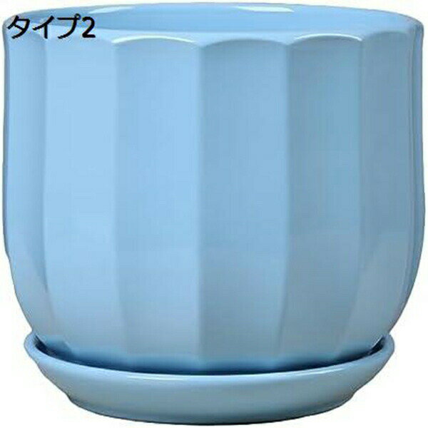 プランター 植木鉢 陶器製 おしゃれ 底穴付き 北欧 M 丸形 トレイ一体型 クリエイティブ セラミック シ..