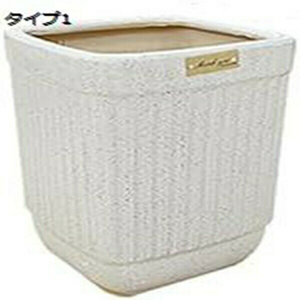 プランター 陶器製 植木鉢 排水孔付き タイプ1 通気性 縦縞 北欧 シンプル インテリア M クリエイティ..