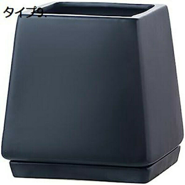 陶器製 多肉植物鉢 シンプル 北欧 方形 植木鉢 底穴あり 受皿付き 通気性 M サボテン鉢 アイデア植木鉢..