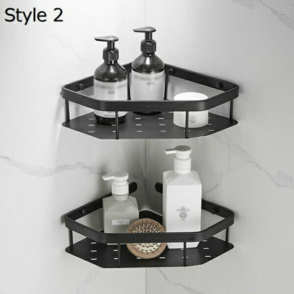浴室用ラック コーナー三角 バスルーム ステンレス シャワーラック 強力粘着固定 石鹸置き お風呂の壁に 水切り 風呂場 洗面所 収納壁掛け棚 収納ラック