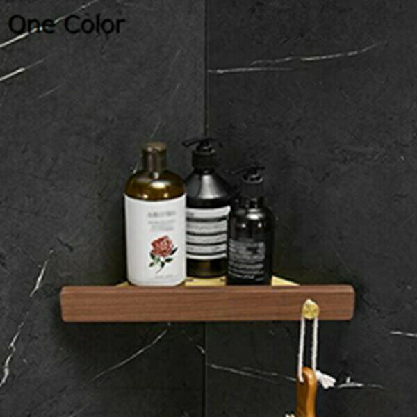 浴室用ラック　バスルーム コーナー ラック ソリッドウッド　トイレ　バスルームの壁掛けコーナーシェ..