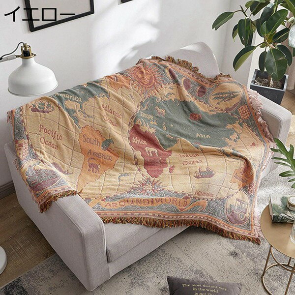 ソファーカバー マルチカバー 北欧風 肘付き ブラック 厚手 180*230cm ブランケット フリンジ付き 綿 ..