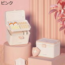 薬箱 薬入れ ピンク おしゃれ ピルケース 大容量 便利 2層 引き出し ピルボックス くすりいれ ロック機能 便利 習慣薬箱 応急ボックス 医療箱 災害用 出...