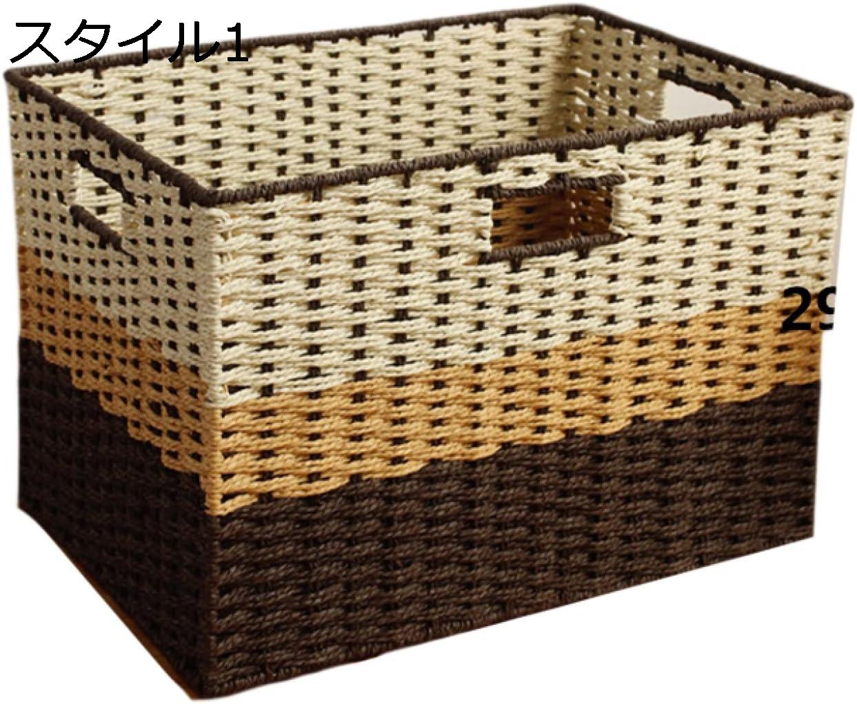 収納ボックス 収納バスケット 内布付き 収納ケース 42*30*29cm 小物収納 卓上収納 化粧品の保管 積み重ね スタッキング インナーボックス 玄関 寝室 洗面所 クローゼット スタイル3 棚上収納 自然素材 ナチュラル 収納カゴ 収納バスケット