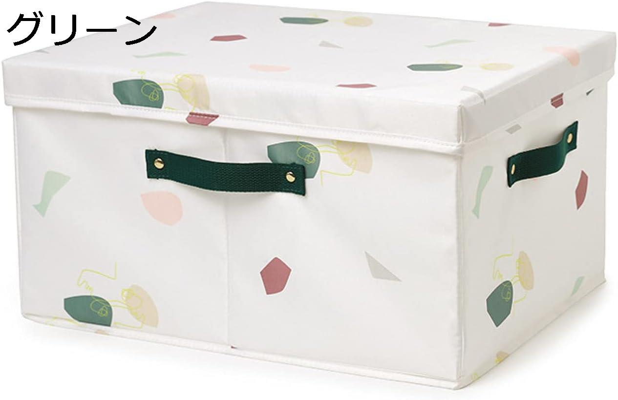 収納ボックス 50*40*30 蓋付き 無臭 透明窓 グリーン 折りたたみ 収納ケース 衣類 布団 取り外し可能 ..