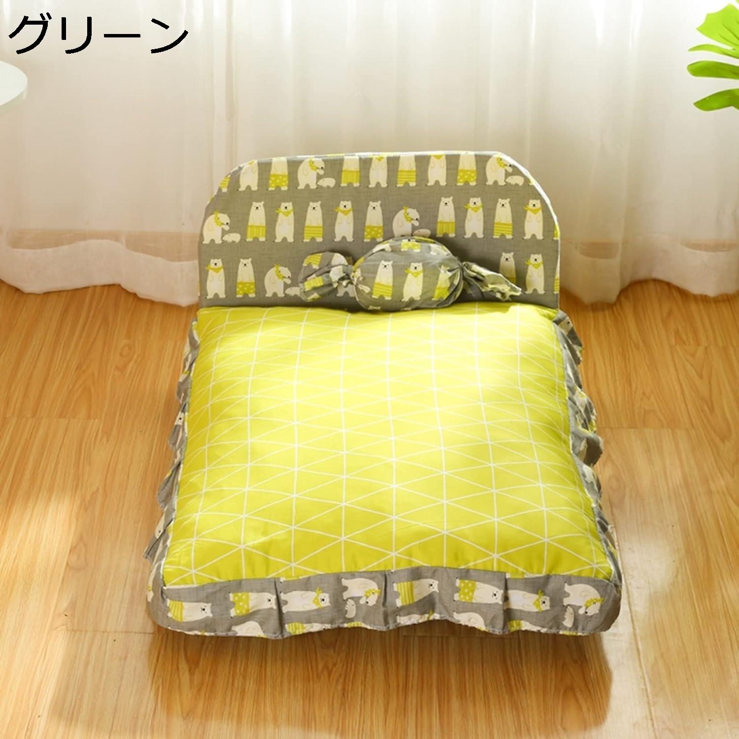 大森麗萱の【全店通用25％OFFクーポン】ペットベッド　猫ベッド　犬ベッド　可愛い　小型犬　ペットソファ　ふわふわ　スクエア型　高反発　枕付き　取り出しカバー　ペットクッション　オールシーズン　猫グッズ　滑り止め　通年タイプ　ぐっすり｜アングル2