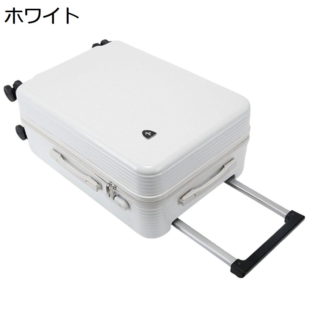 【全店通用25％OFFクーポン】スーツケース キャリーケース 55L キャリーバッグ ファスナー式 超軽量 大型 耐衝撃 静音 ダブルキャスター 360度回転 旅行 ビジネス 出張 ホワイト Lサイズ（6-8泊）