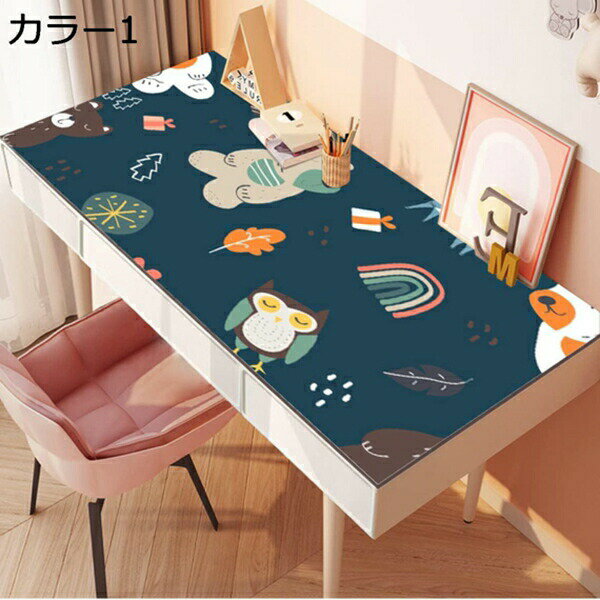 テーブルクロス クマ柄 デスクパッド 80*135cm テーブルマット オールシーズン 防水防油 撥水加工 和風 防水 シンプル カラー おしゃれ PUレザー 取扱い易い 手入れ簡単 清潔保ち 耐久性 家庭用 業務用 耐熱 サイズ選択可 学習机用