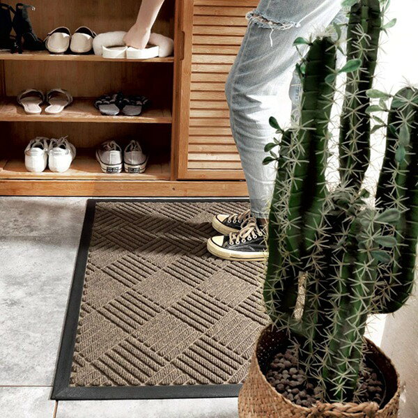玄関マット 泥落としマット 滑り止めマット ブラウン ドアマット 120*180cm 屋外 室内 キッチンマット 家庭用 廊下マット 廊下敷き 階段カーペットマット 床保護 キズ防止 チェアマット タイルマットカーペット 吸水 洗える